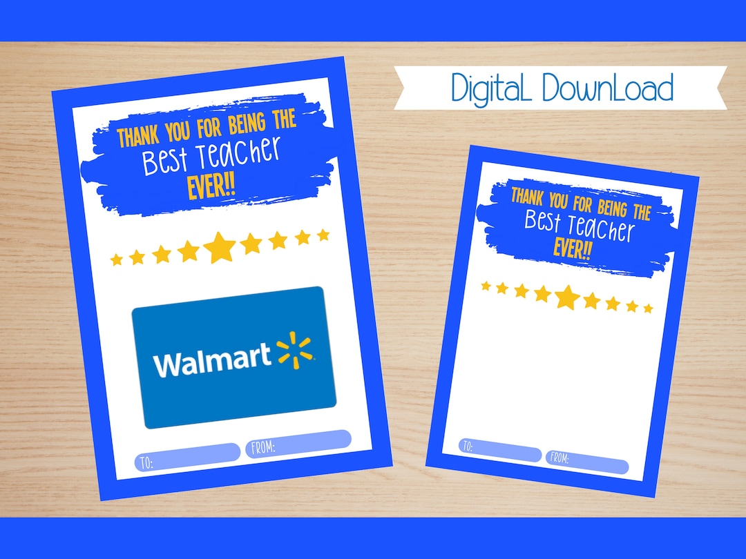 Thank You Walmart Gift Card Holder, PDF Digital Download Etsy