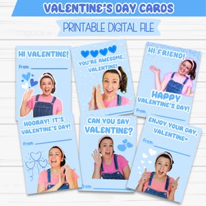Cartões de Dia dos Namorados da Sra. Rachel, Cartões de Dia dos Namorados da Escola, Azul, Download Digital em PDF