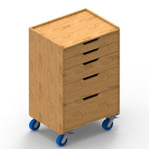 DIY Werkstattwagen 3d (Step) und 2D (dxf) Fräsdatei mit Bestellliste
