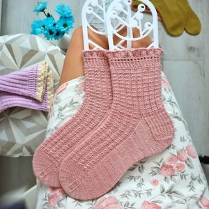Women's Socks For Christmas Knitted socks for women Knitt Socks Handmade Wool socks Hand Knitted Wool Socks Knitted Wool Socks image 3