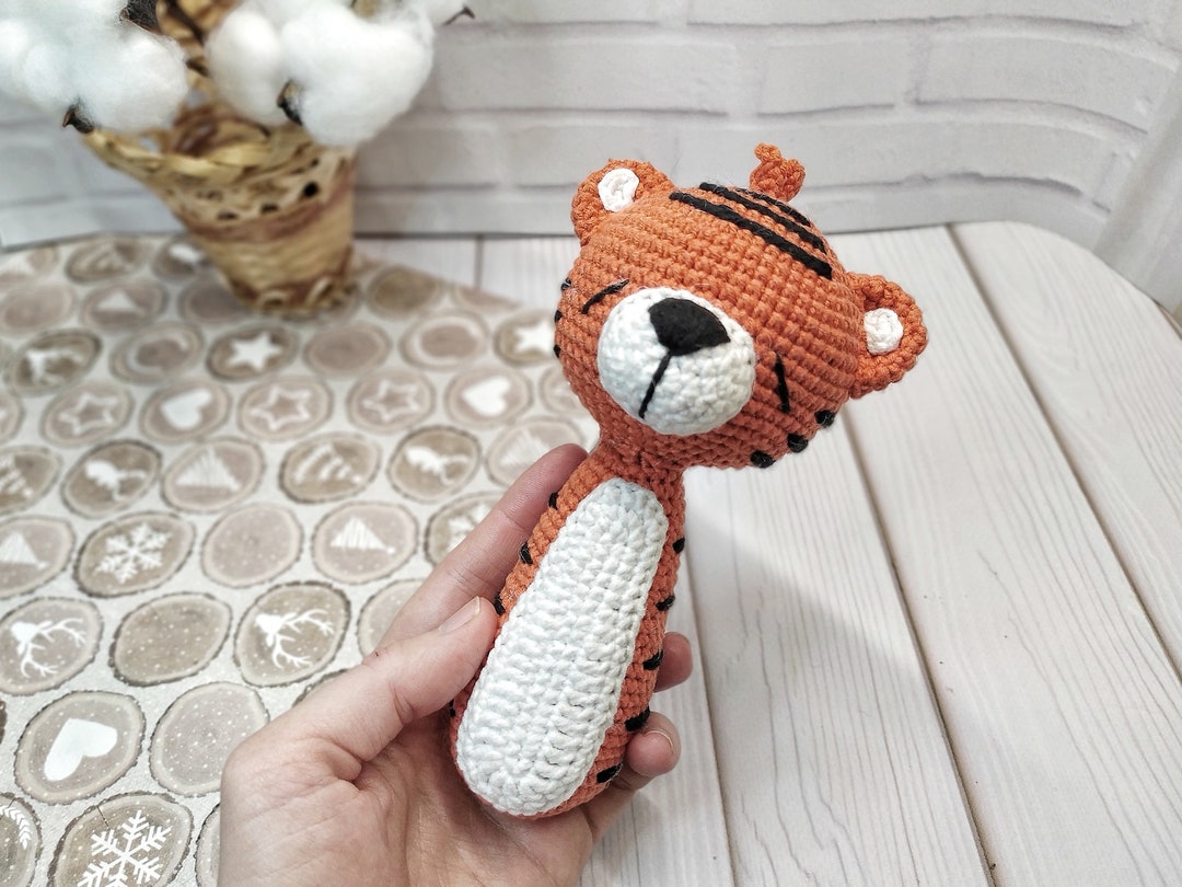Tiger Rattle PATTERN Crochet Baby Toy Pattern Oganic Newborn Gift - Etsy