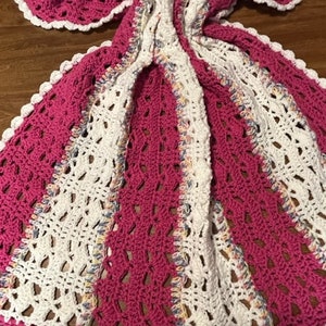 Afghan Raspberries and Cream Blanket Large