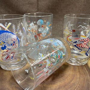 1996 McDonald&#39;s glasses commemorating Walt Disney World&#39;s 25th anniversary! Set of 4!