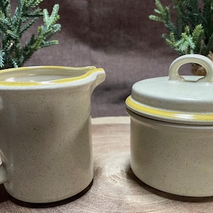 Hearthside “Garden Festival” Creamer and Sugar Bowl. Hand Painted Stoneware. Made in Japan.