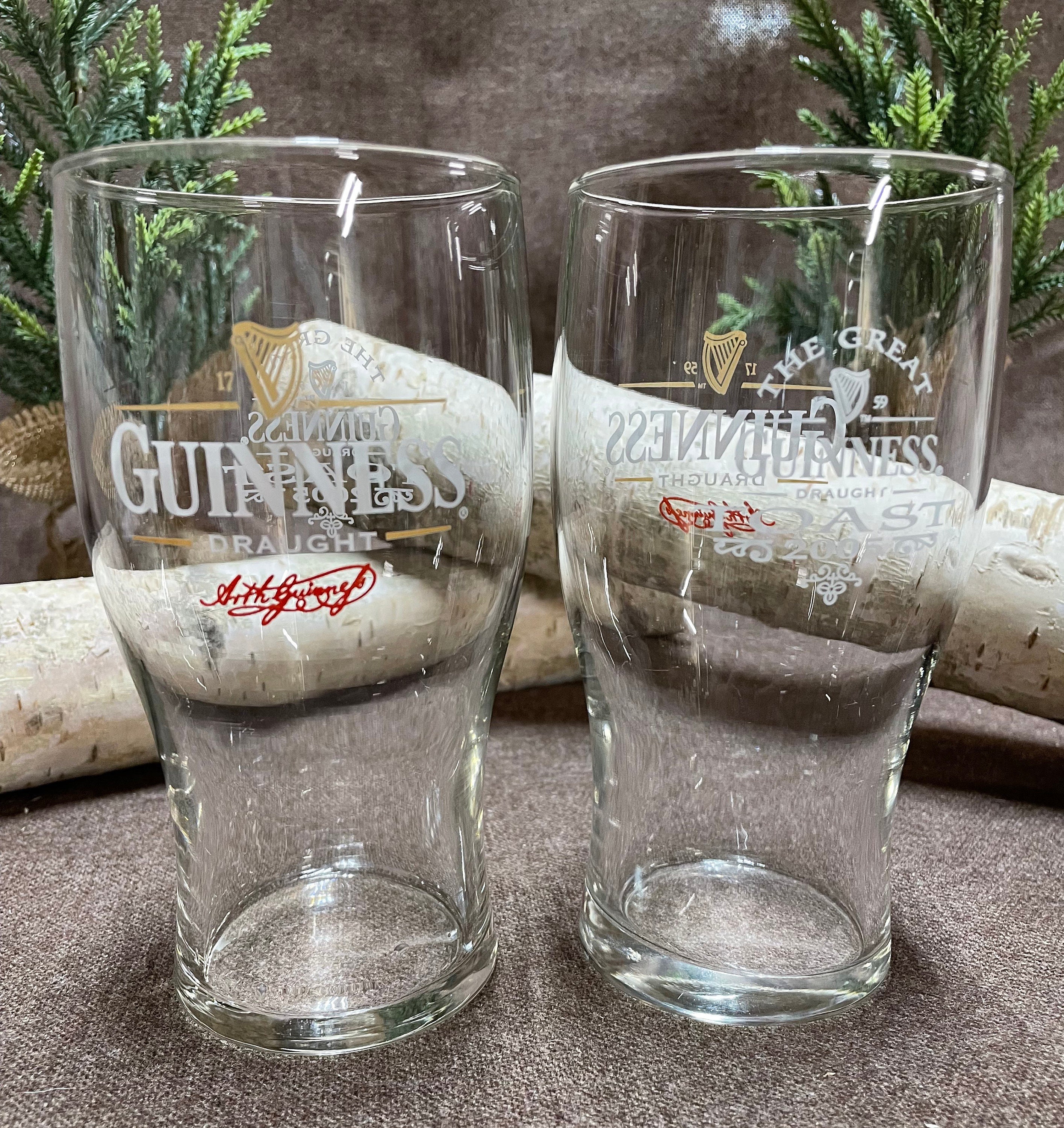 Guinness Gold Sparkle Harp Signature Pint Glasses - 16 Ounce -  Set of 4: Beer Glasses