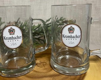 Krombacher Pils .5L Beer Stein / Mugs in a set of 2.