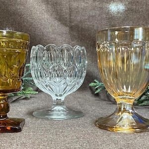 Colorful Vintage Glass Goblets in a Variety of Colors.