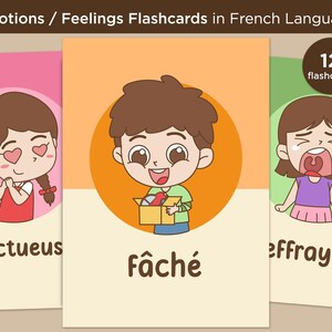 Schede didattiche sulle emozioni in francese, Schede didattiche sui sentimenti, Risorse didattiche stampabili, Attività di homeschooling, Schede didattiche stampabili, Bilingue