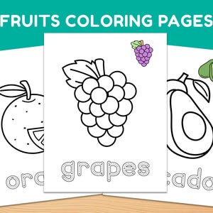 Fruits Coloring Page for Kids | Learn Colors Activity | Preschool & Homeschool Printable | Educational Fruit Worksheets