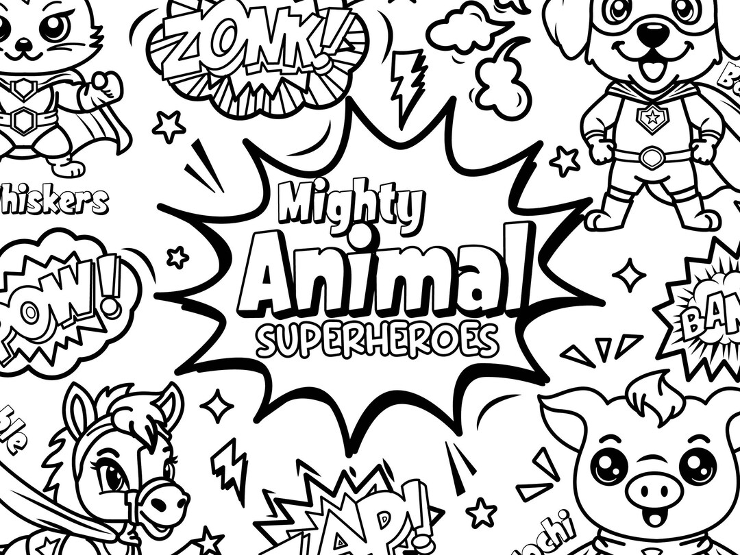 Superhero Animals Coloring Pages for Kids, Kids Coloring, Animal ...