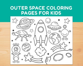 Astronaut, Galaxie zum Ausdrucken - Ausmalseiten für Kinder - lustige & lehrreiche Weltraumaktivität