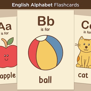 ABC Flash-Karten für Kinder, ABC lernen, druckbare Alphabet-Sticker, Kleinkind Vorschule Frühlern-Ressource, digitaler Download,