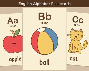 ABC Flash Cards For Toddlers, Early Learning (Digital Download)