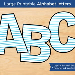 Printable Alphabet and Letters, A-Z Uppercase and lowercase Alphabet Prints, Bulletin Board Letters, Arts and Crafts