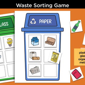 Waste Sorting Activity, Earth Day Activity, Recycling Game, Garbage Sorting Game, Homeschool, Kindergarten, Preschool