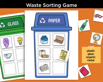 Waste Sorting Game, Recycling Activity, Homeschool Resource (PDF)