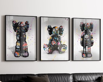 Graffiti Hypebeast Poster,set of 3,Graffiti Poster,Hypebeast Toys,Hypebeast Sneaker, Sneaker Prints,Sneakers wall art,Hypebeast Wall art-a7
