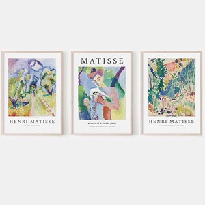 Matisse Print Set, Gallery Wall Art, Museum Exhibition, Abstract Print Set of 3, Matisse Print. Exhibition Wall Art, Matisse Poster-s157
