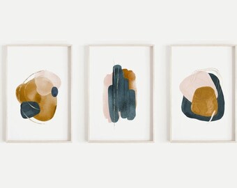 Abstract Print Set of 3 , Watercolor Print , Abstract Wall Art , Watercolor Wall Art , Abstract Poster , Gallery Wall Art Prints-s99