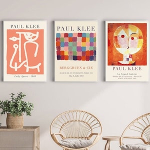 Set Of 3 Prints , Paul Klee Poster , Paul Klee Print , Paul Klee Wall Art , Exhibition Prints , Museum Prints , Gallery Wall Art Prints-s43