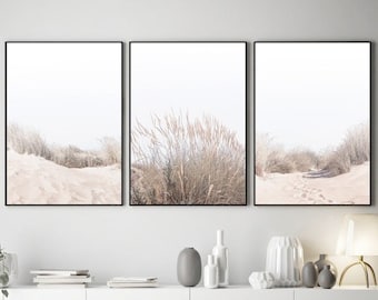 Beach Grass Print Set of 3 , Coastal Decor , Beach Wall Art , Neutral Print , Farmhouse Wall Art , Beach Print ,Gallery Wall Art Prints-s114
