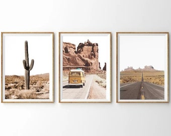 Desert Wall Art , Southwestern Print Set of 3 , Arizona Desert Print , Boho Print , Travel Poster , Western Wall Art , Gallery Prints-s119