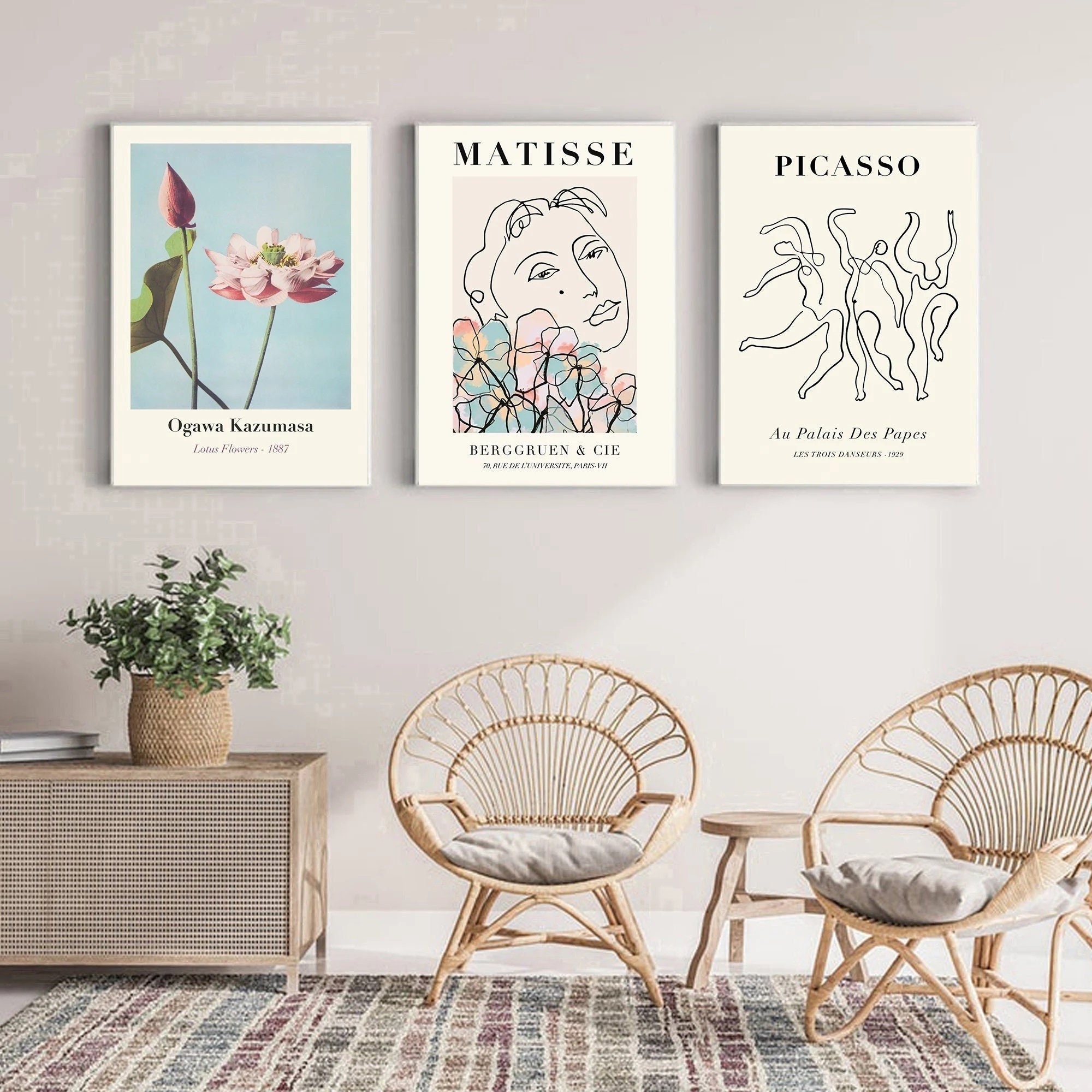 Set of 3 Prints, Set of 3 Wall Art, Matisse Print,matisse Poster