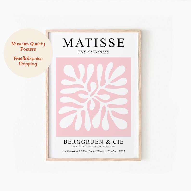 Blush Pink Matisse Print Set of 3 , Abstract Wall Art , Henri Matisse ...
