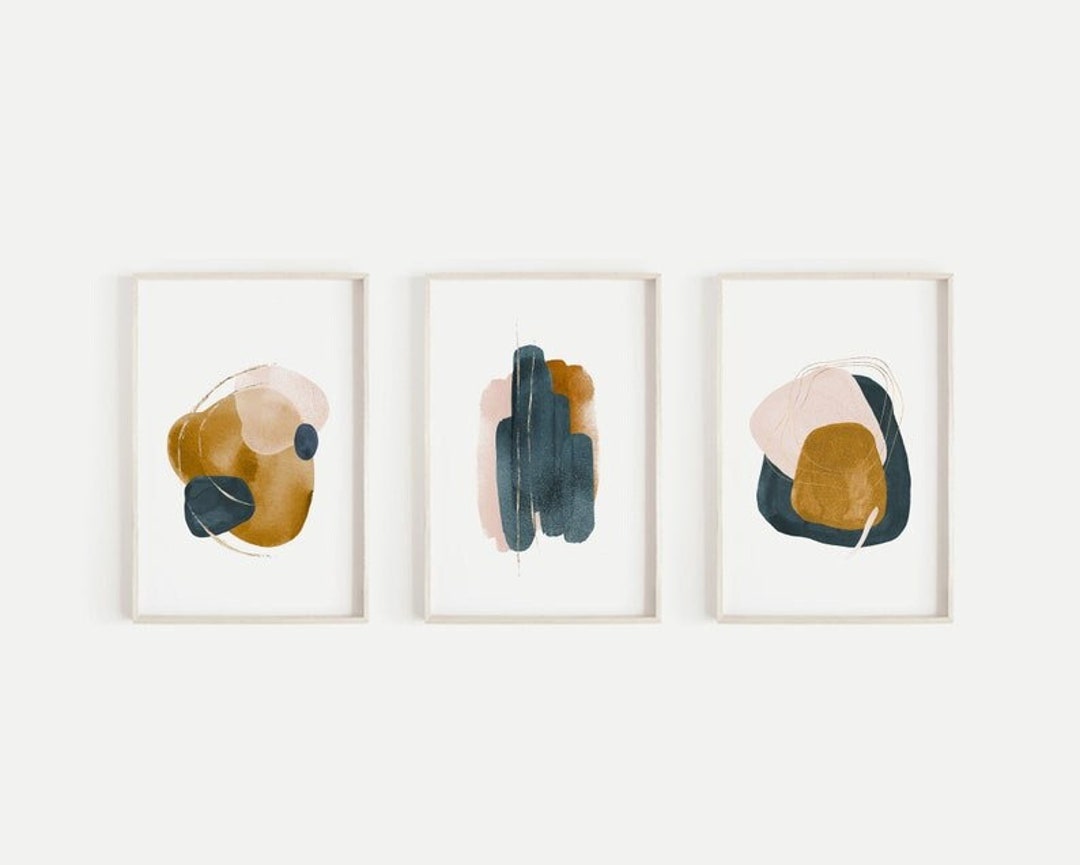 Abstract Print Set of 3 , Watercolor Print , Abstract Wall Art ...