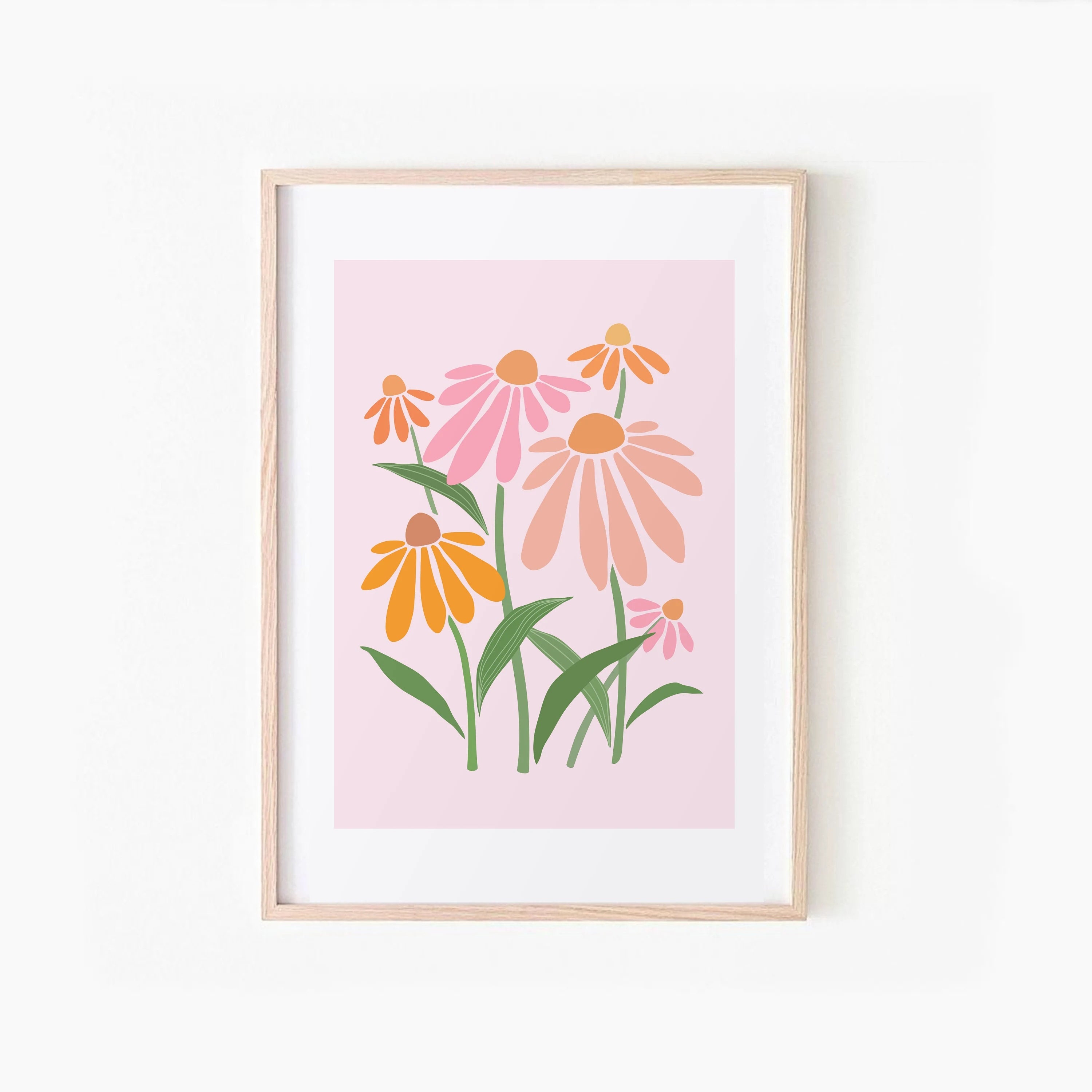 Pink Gallery Wall Set, Floral Art Print Set of 6, Flowers Wall Art ...