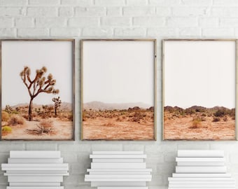 Set of 3 Desert Prints , Joshua Tree Print , Arizona Desert Print , Boho Print , Modern Wall Art , Gallery Wall Art Prints-s116