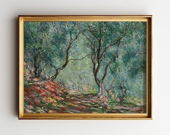 Olive Grove in the Moreno Garden by Claude Monet Impressionist Forest Landscape Printable Wall Art Nature Vintage Decor Download