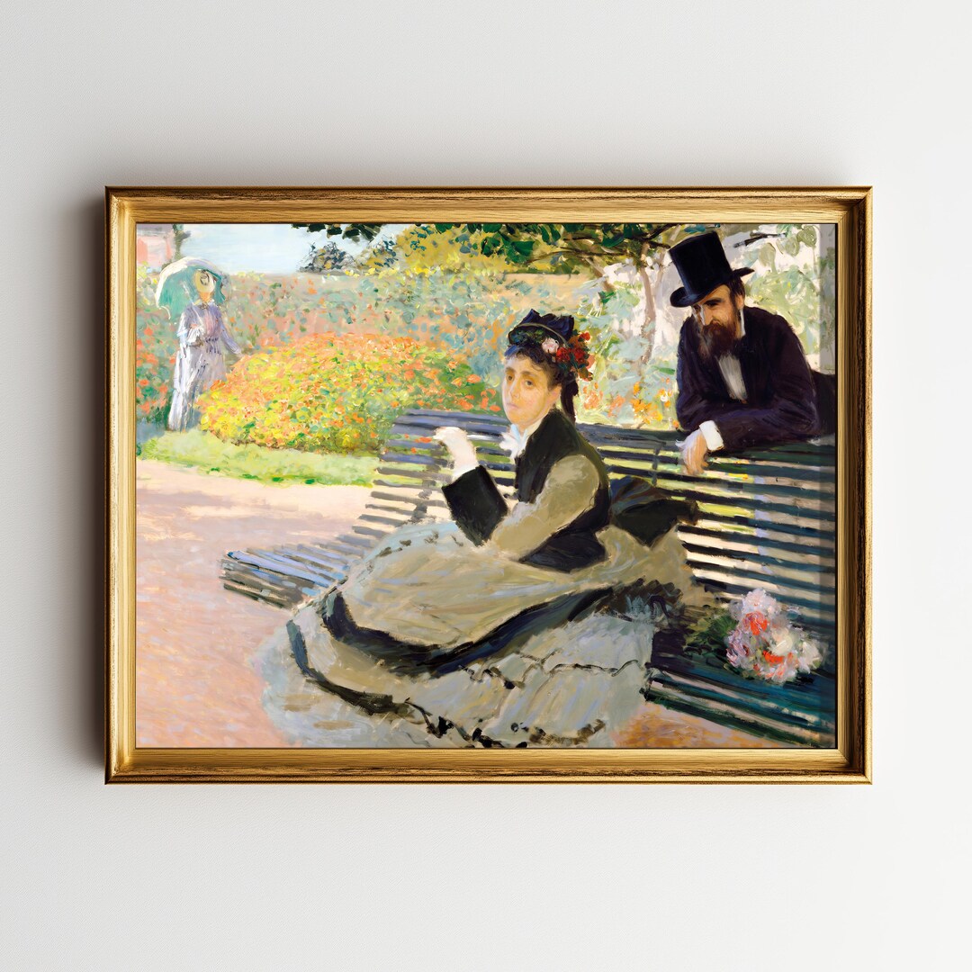 Camille Monet on a Garden Bench by Claude Monet, Impressionist Garden ...