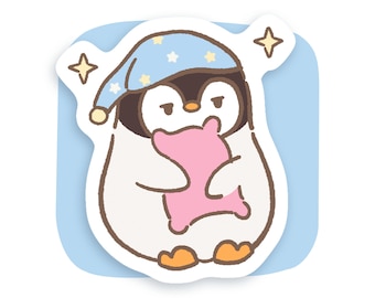 Sleeping | Penguin Sticker Flake |Laptop Sticker | Journal Sticker | Vinyl Sticker | Cute Sticker | Funny Sticker