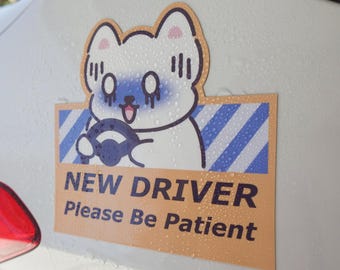 New Driver Sticker | Student Driver Car Sign | Waterproof Sticker Decal | Magnetic Car Sign for Beginners