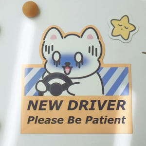 New Driver Sticker | Student Driver Car Sign | Waterproof Sticker Decal | Magnetic Car Sign for Beginners