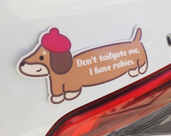 Driver Sticker | Car Sign | Dachshund | Waterproof Sticker Decal | Magnetic Car Sign for Beginners