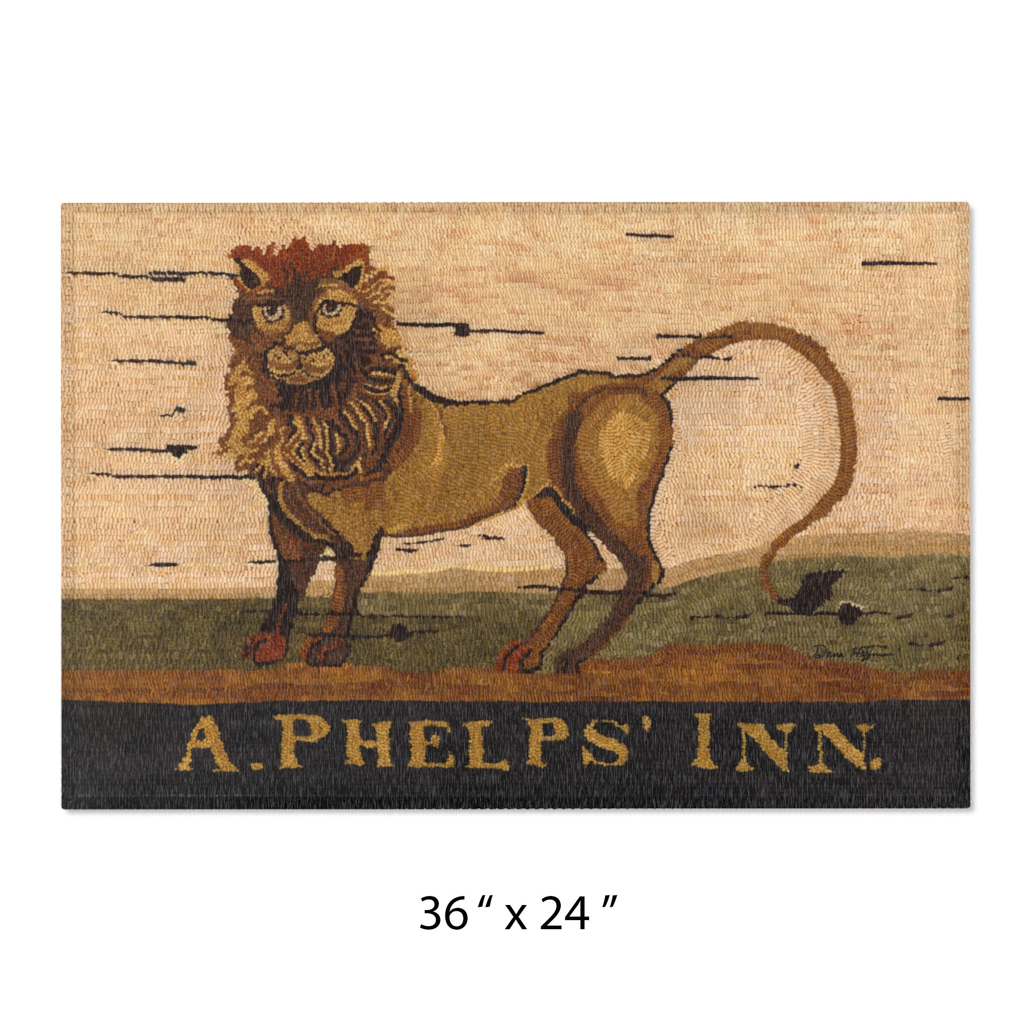 Rustic Tavern Rug Handcrafted Tavern Inn Folk Art Floor Rug - Colonial America Inspired ...