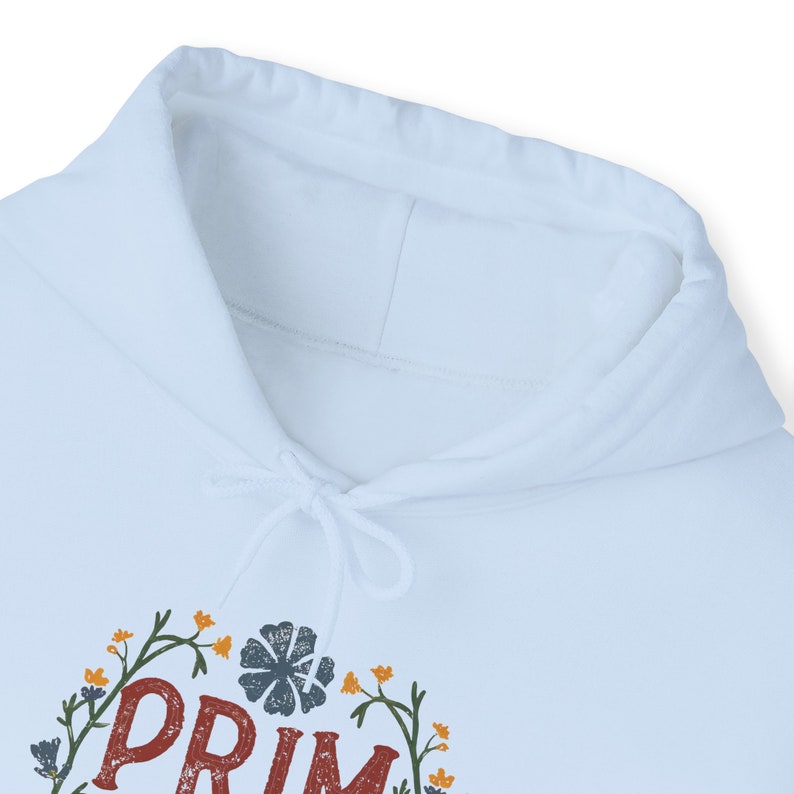 Prim Life Hooded Sweatshirt, Casual pullover top, Vintage-inspired, Graphic pullover, Antique sweater, Primitive apparel, Colonial hoodie image 9