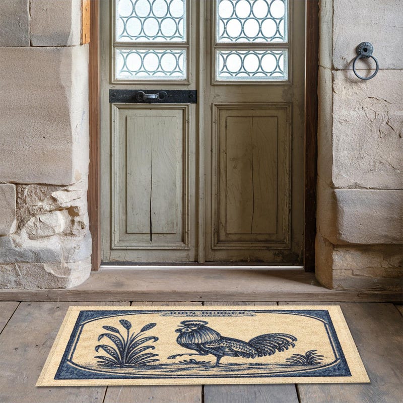 Blue Chicken Rug Rooster Rugs - Etsy