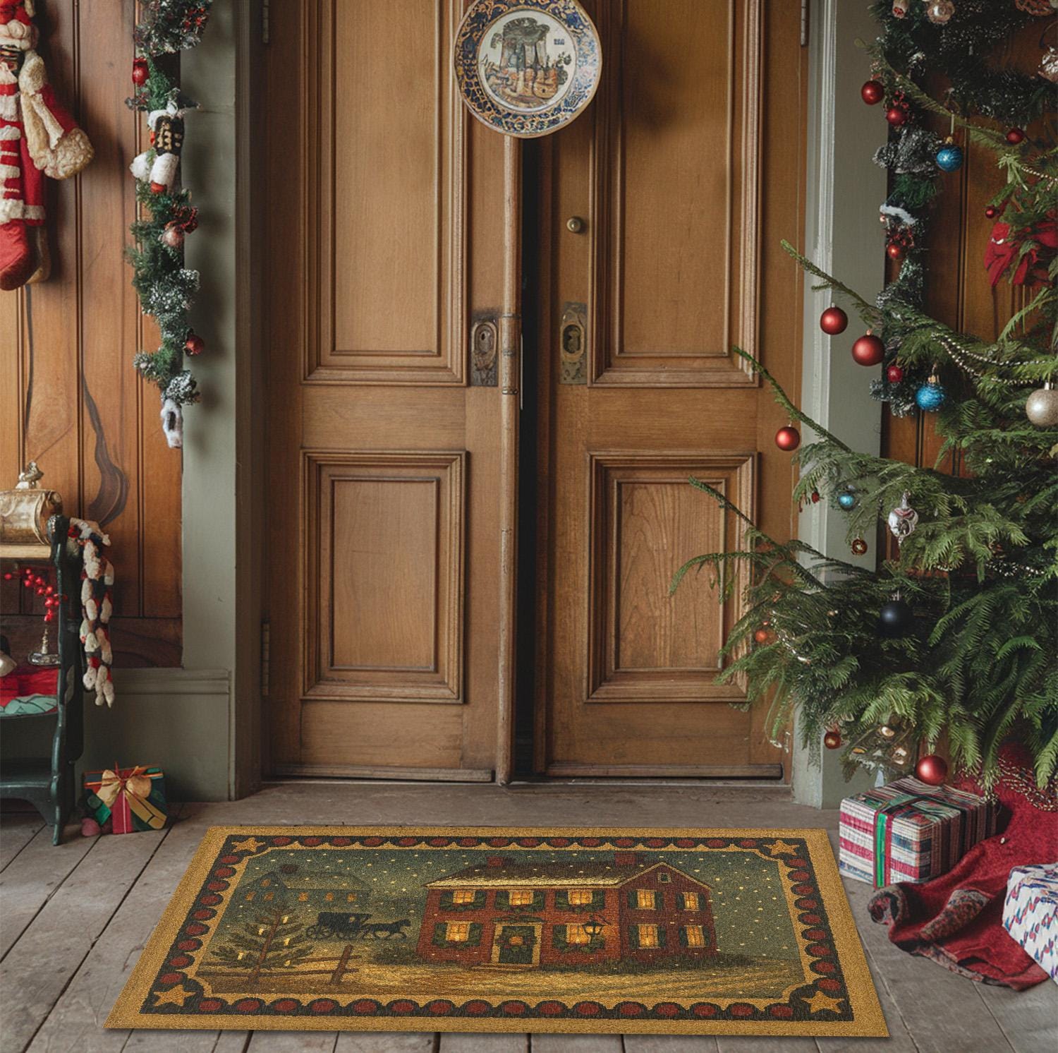 Vintage Holiday Rug - Etsy