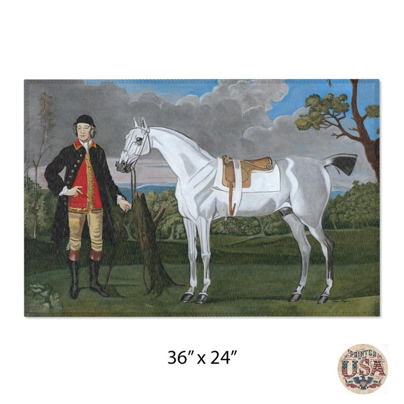 18th Century Horse and Rider Rug - Primitive Folk Art , Colonial Decor ...