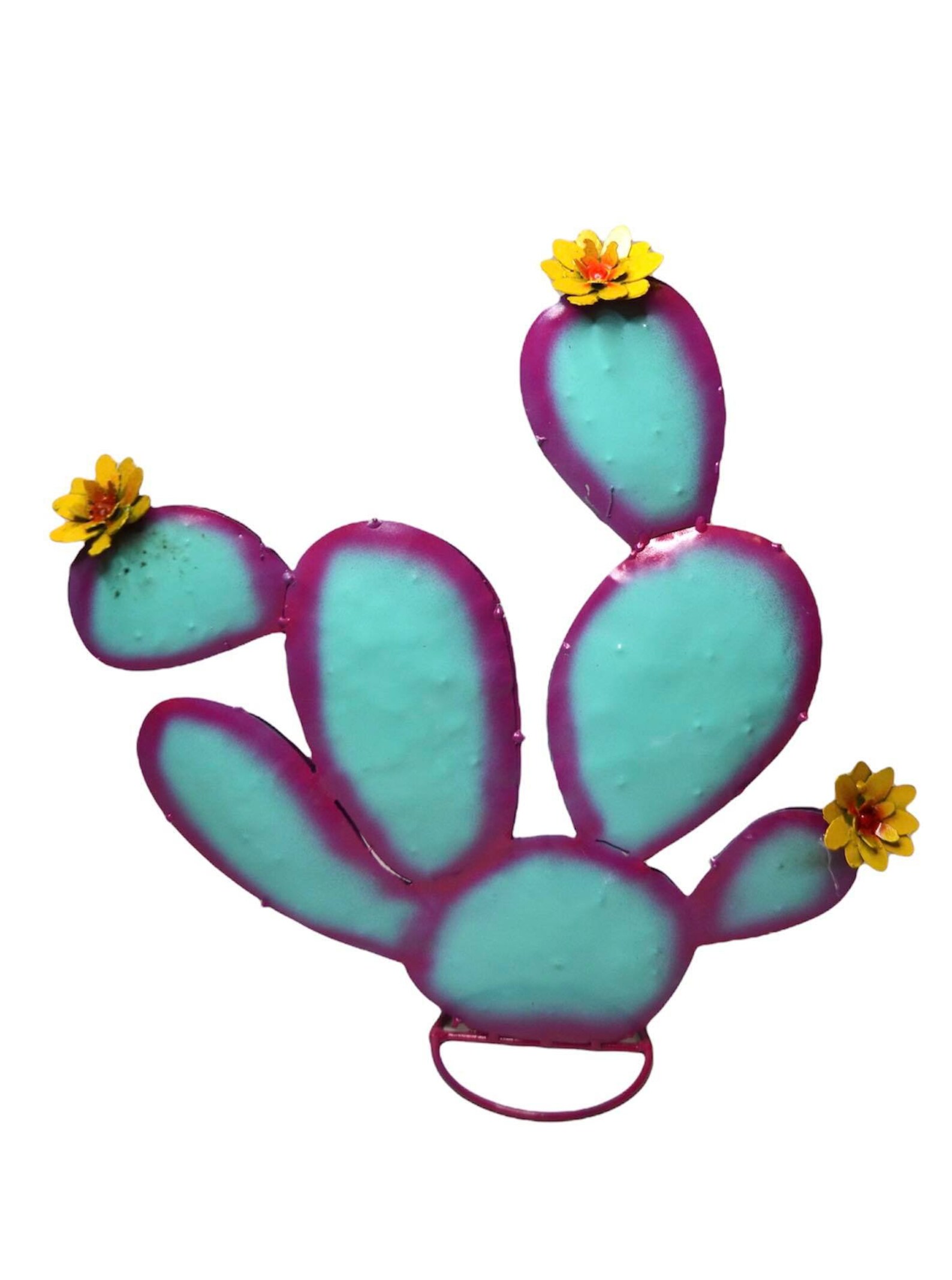 Metal Nopal Cactus Yard Art Etsy