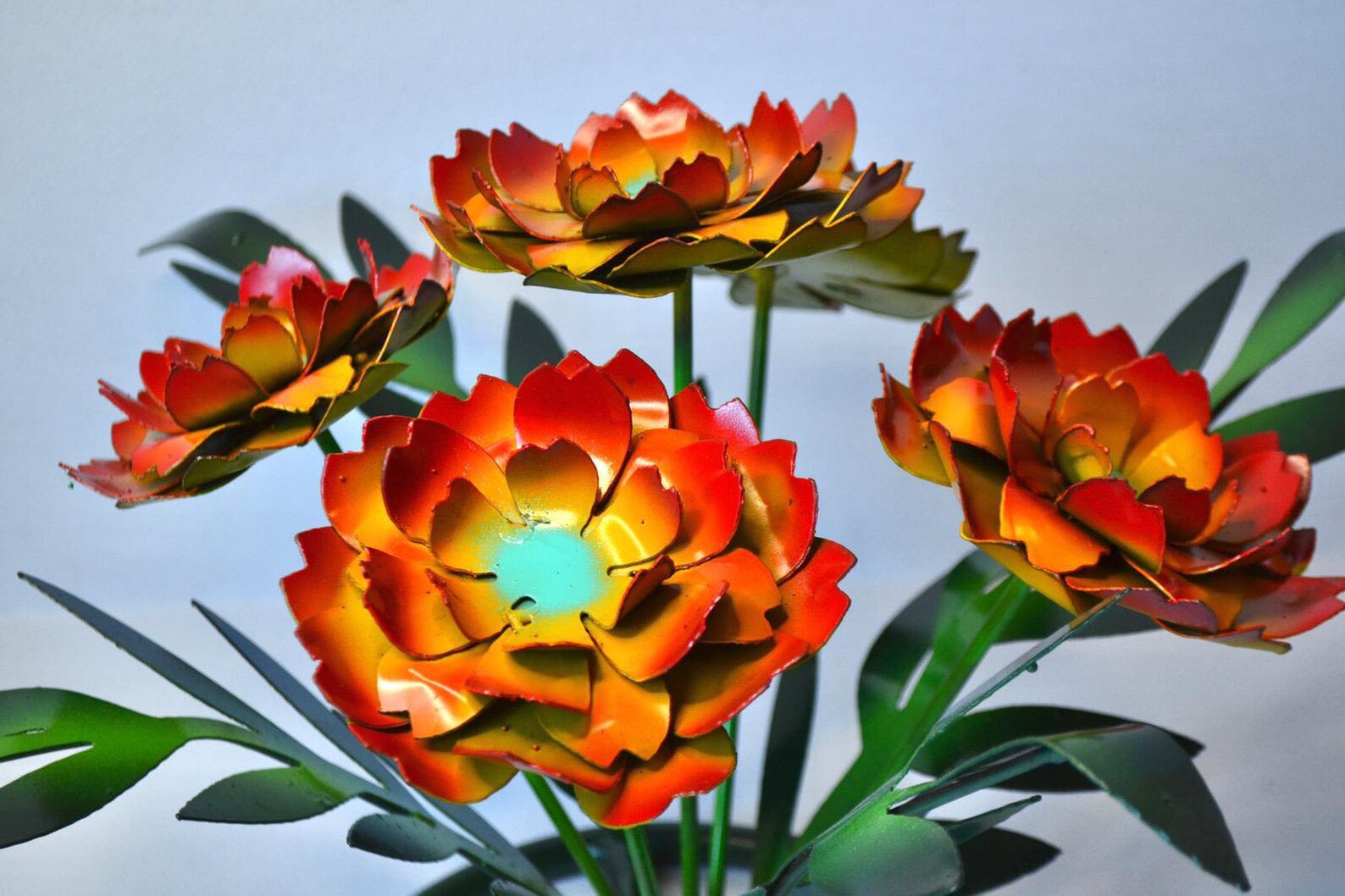 Handmade Metal Flower 5 Metal Yard Art Etsy