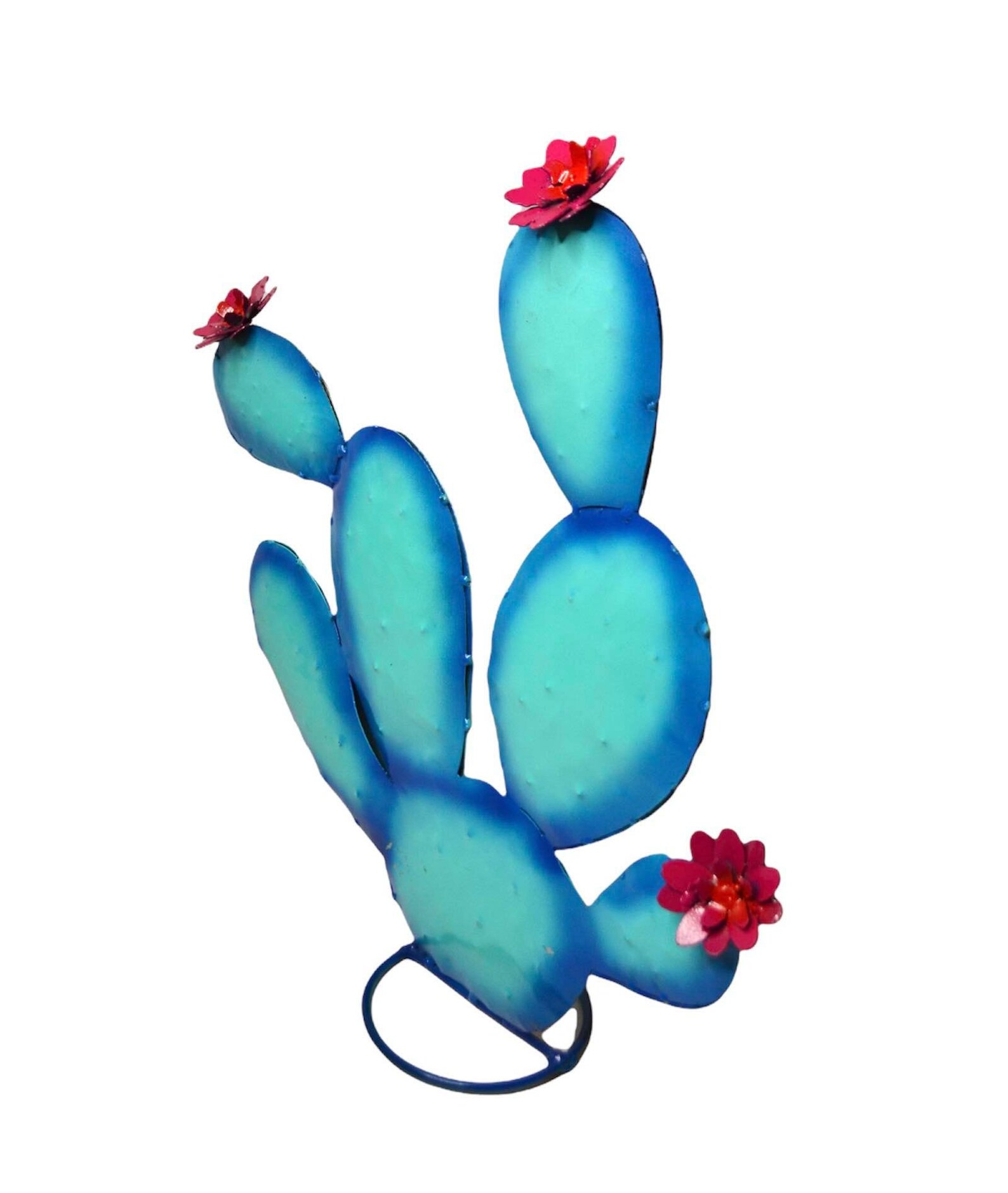 Metal Nopal Cactus Yard Art Etsy