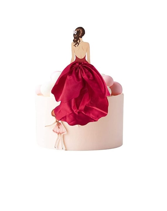 lady in the pink dress Cake 24 Young Lady in Pink Dress Cake Medium Serves 15 / Chocolate Chip + 10 / Day & Night
