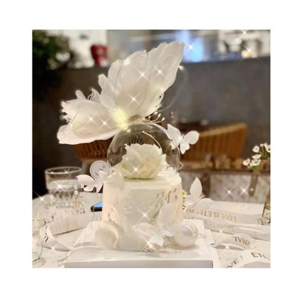 Light-Up Feather Wing Butterfly Cake Decoration Set