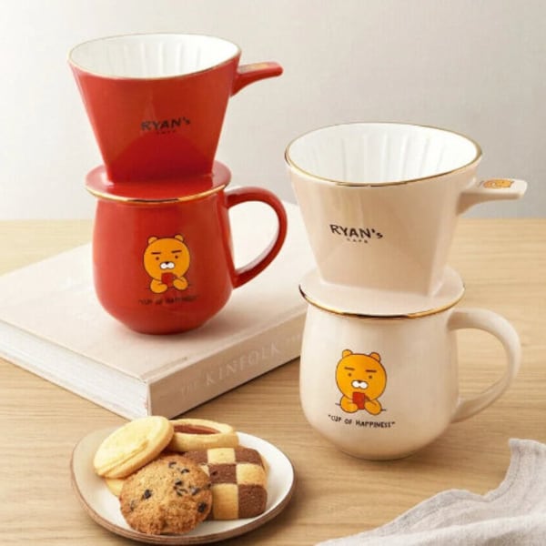 KAKAO FRIENDS Ryan's Café Coffee Dripper Mug Cup Set