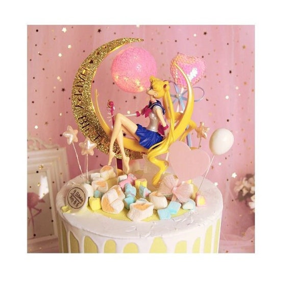 Sailor Moon Moonlight Happy Birthday Cake Topper Set light up - Etsy