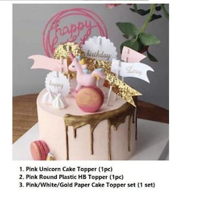 Unicorn Cake Topper Set